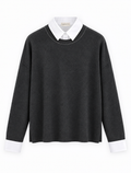 Puro Graphite Mockable Collared Knit