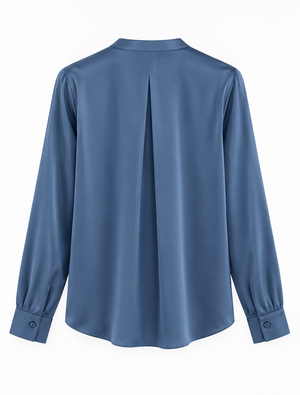 Puro Henley Blue Silk V-Neck Blouse
