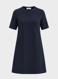 Dark Navy Flannel Midi Dress