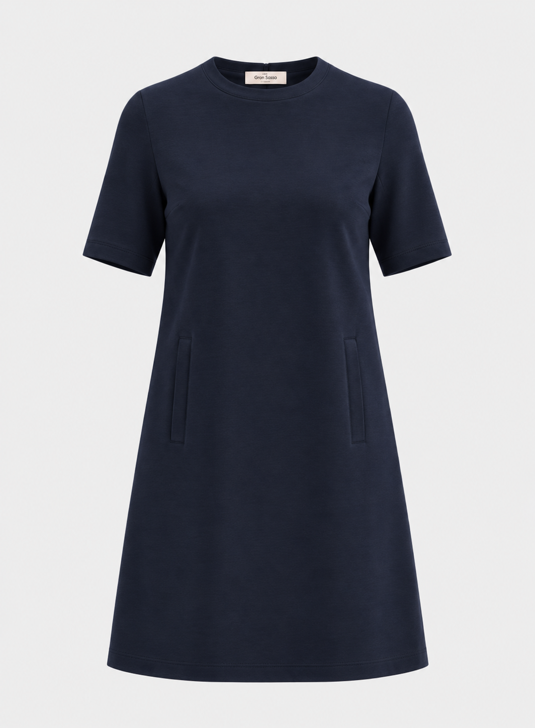 Dark Navy Flannel Midi Dress