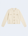 Vusala Cream Button Down Cardigan