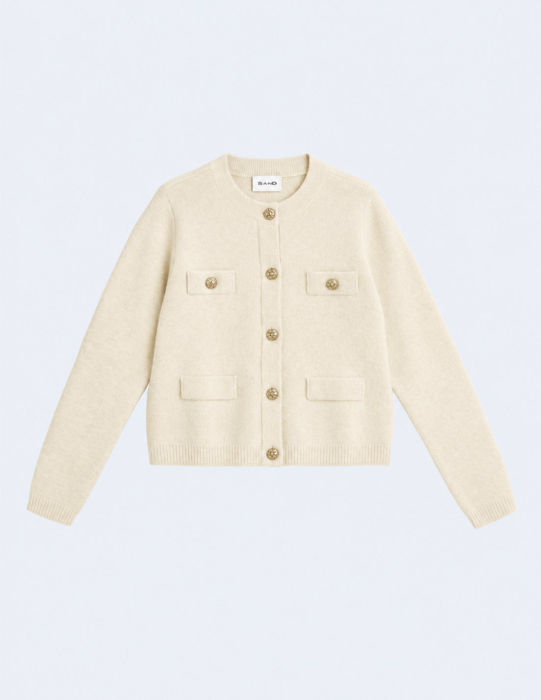 Vusala Cream Button Down Cardigan