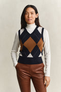 Argyle Wool Knitted Vest
