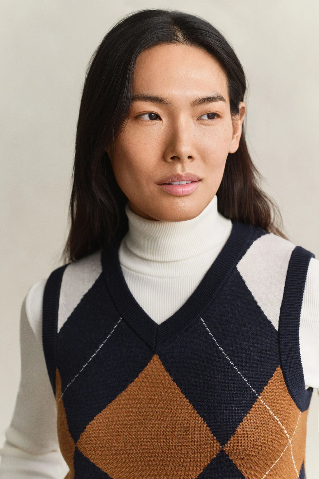 Argyle Wool Knitted Vest