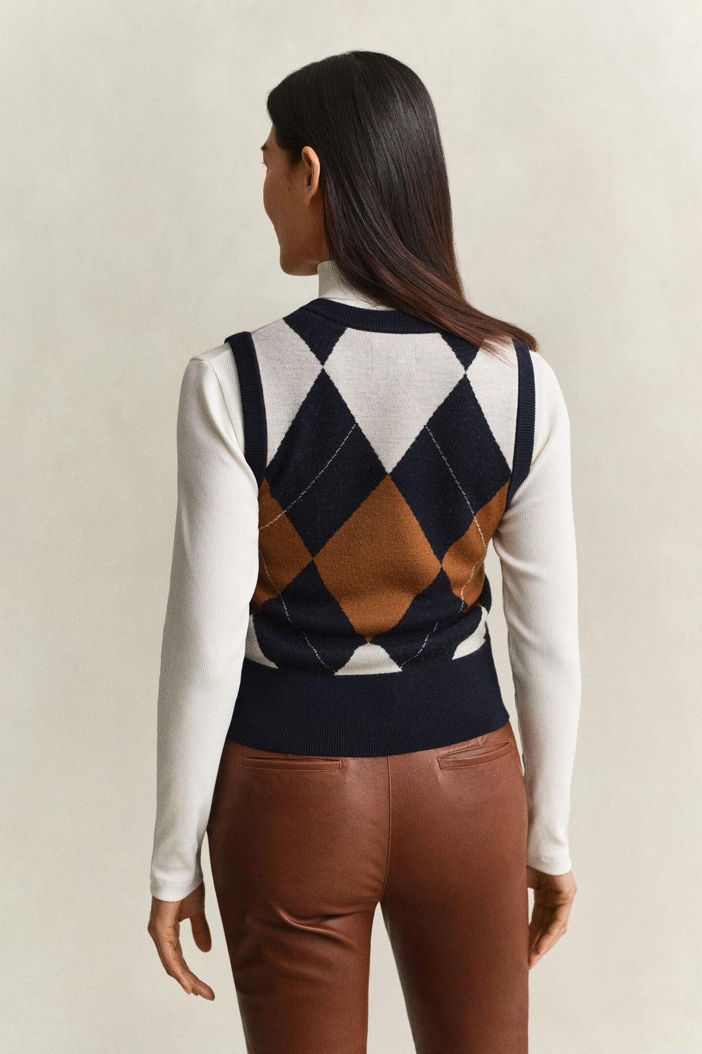 Argyle Wool Knitted Vest