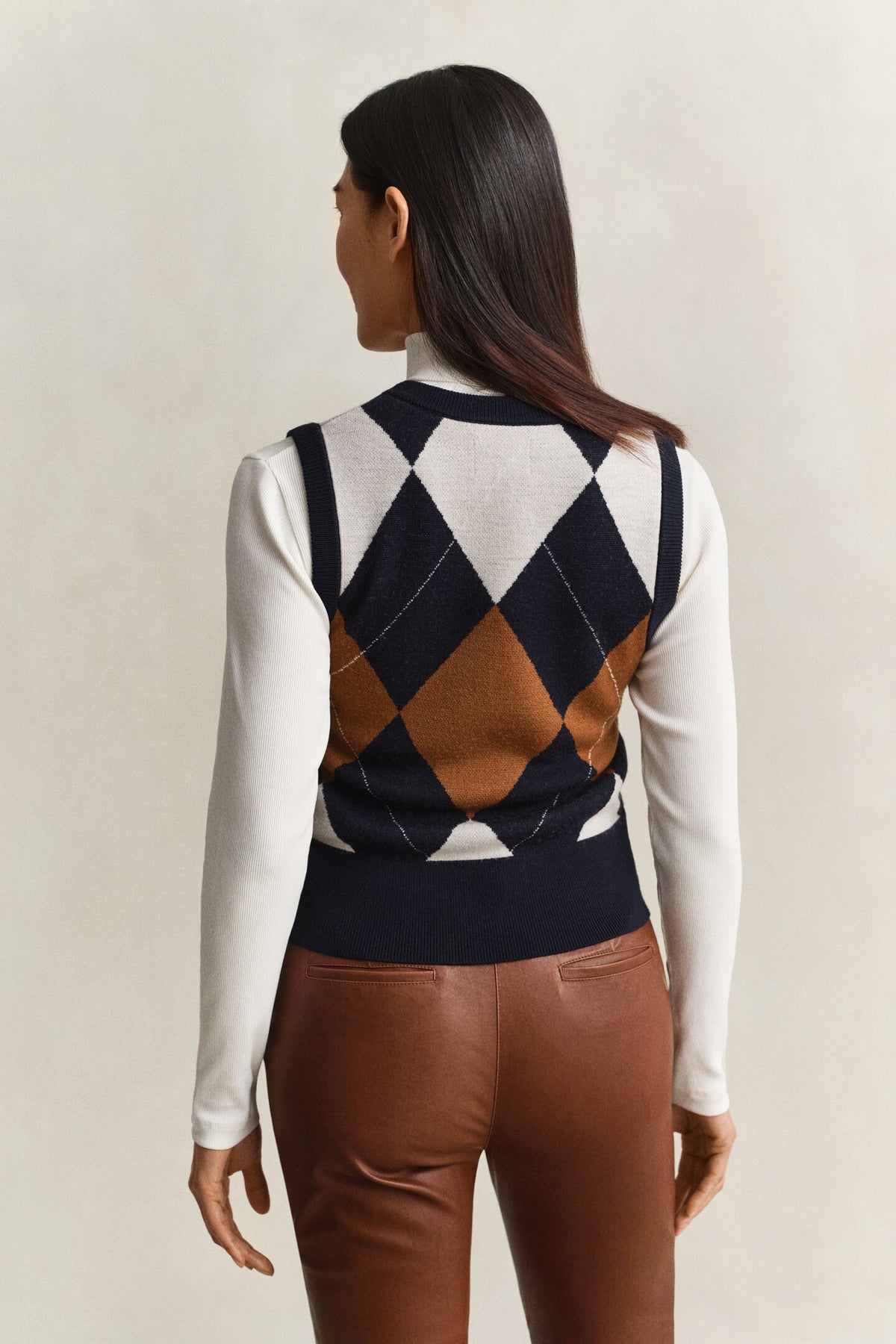 Argyle Wool Knitted Vest