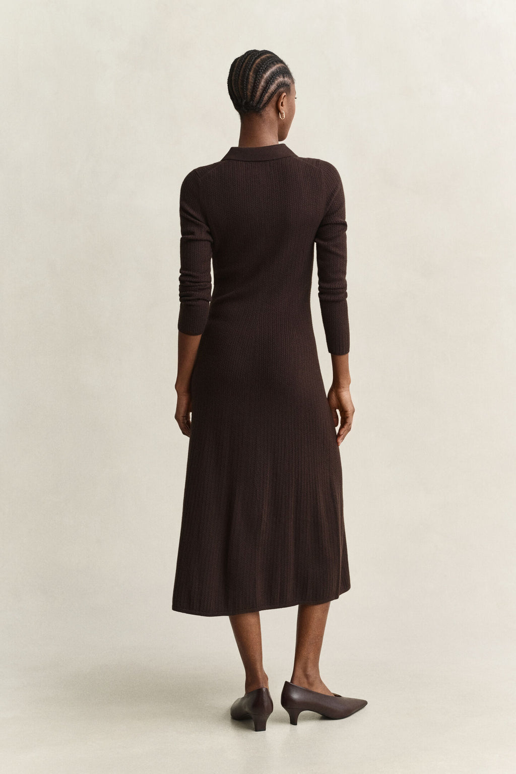 Deep Chocolate Cable Knit Dress