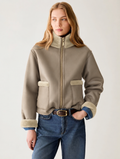 Reversible Mink Taupe Boxy Jacket