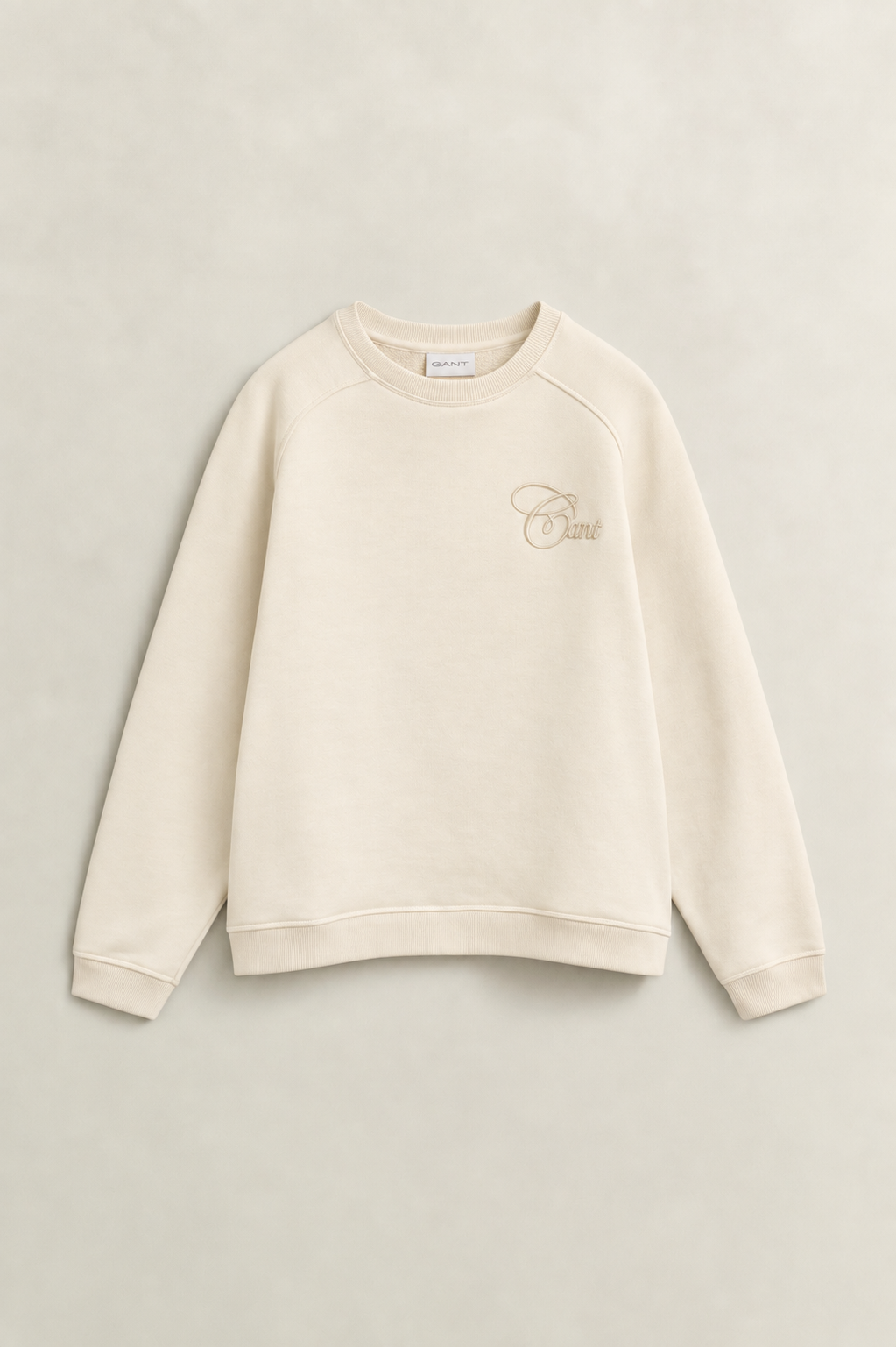 GANT Tonal Script Cream Sweatshirt