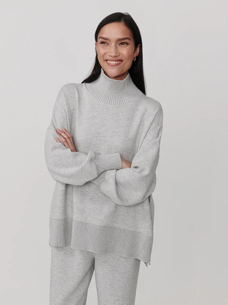 Barker Grey Marl High-Neck Sweat