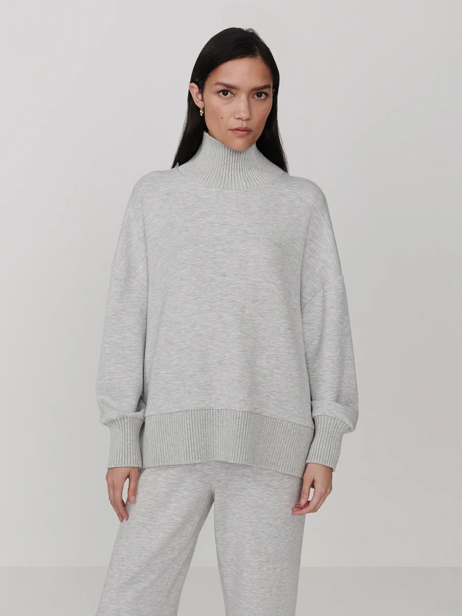Barker Grey Marl High-Neck Sweat