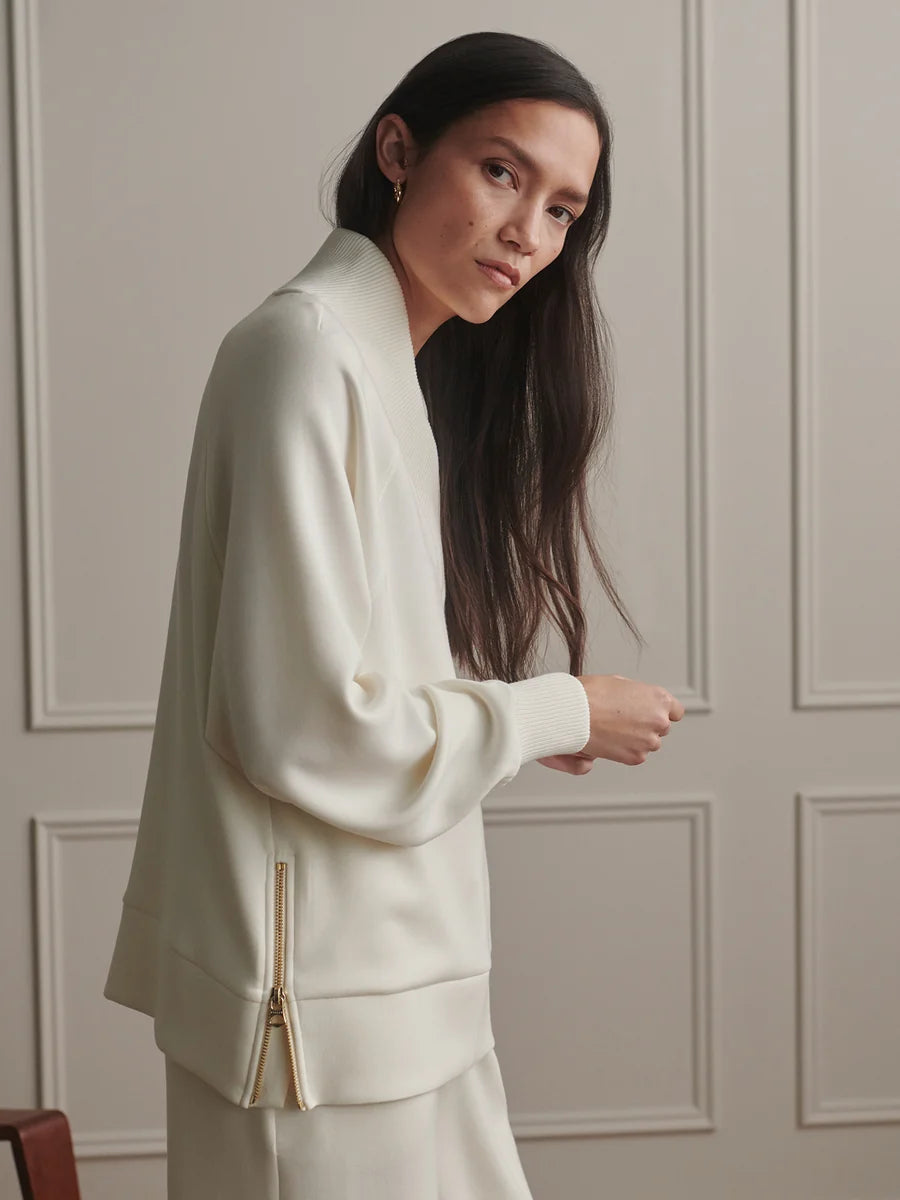 Macie Pristine Zip-Hem Sweater