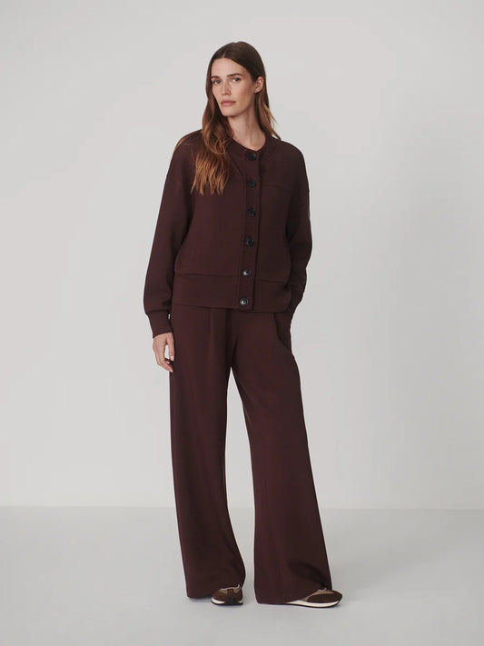 Olwen Deep Mahogany Button Front Sweater