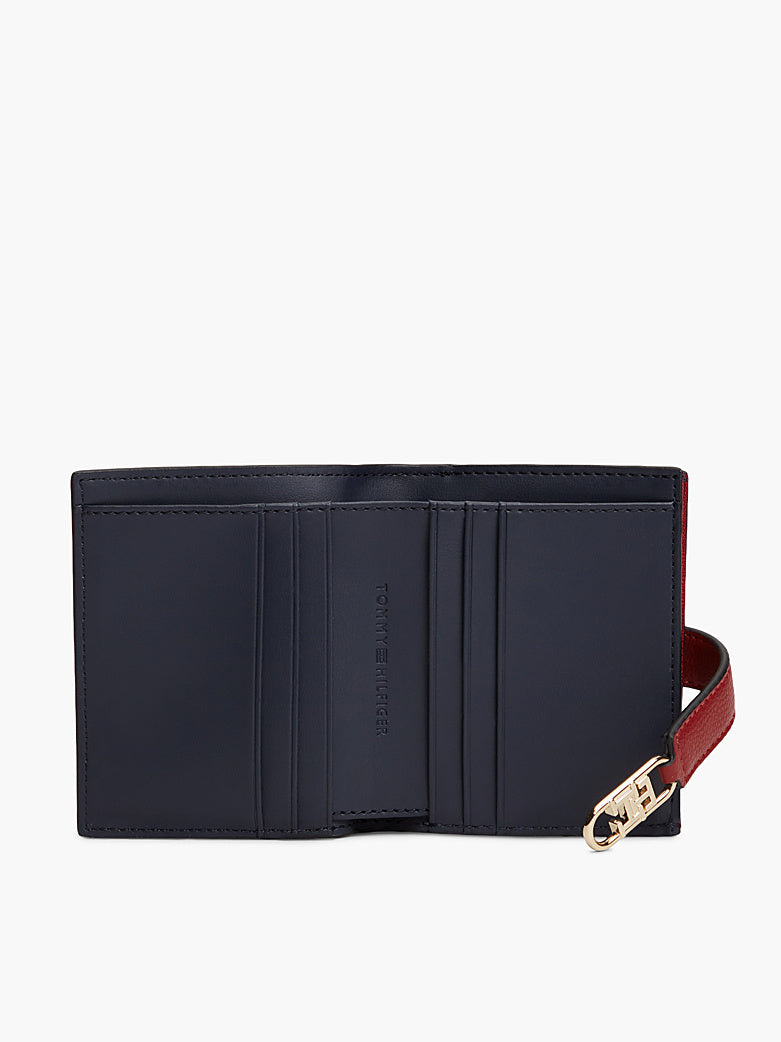 TH Monogram Red Plaque Bifold Wallet