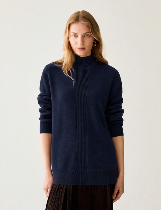 Navy Stripe Flowy Knit