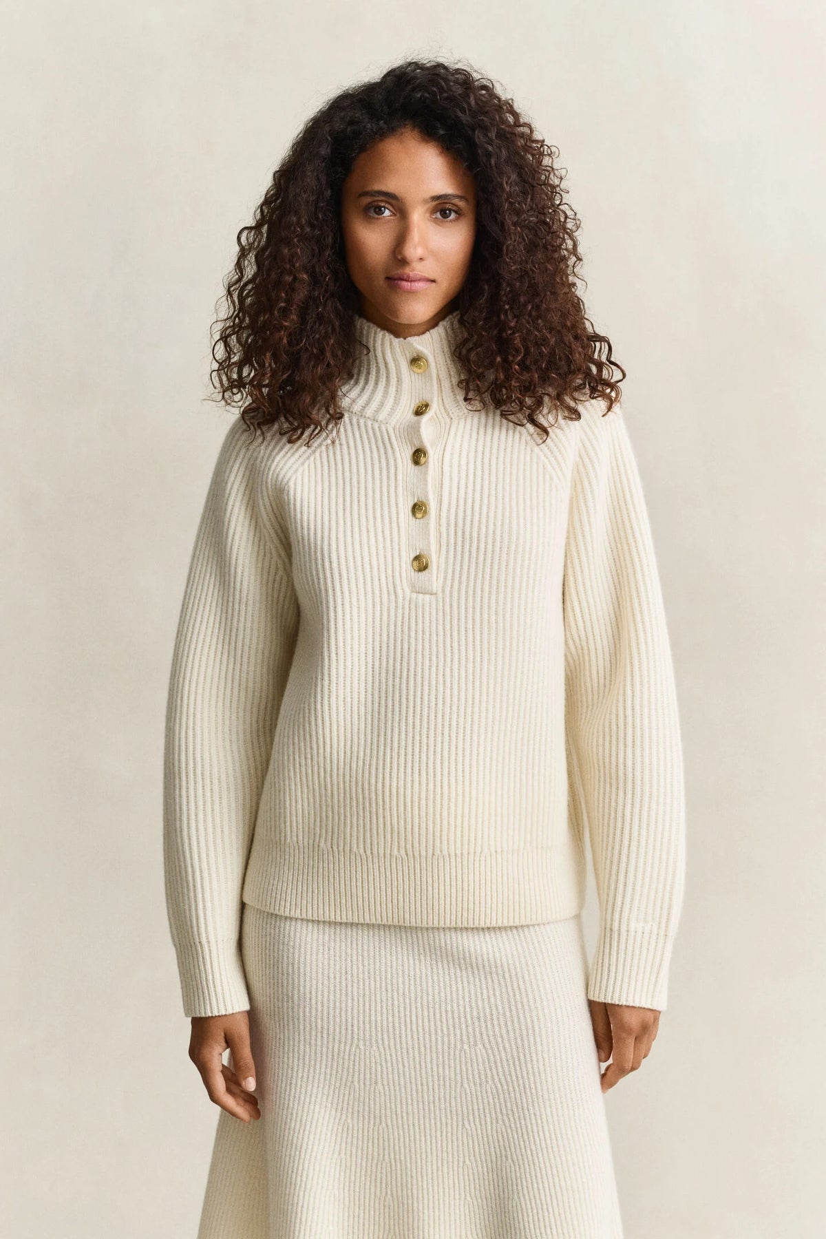 Buttoned Lambswool Sweater