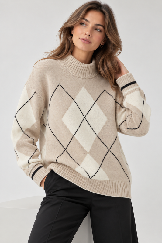 Argyle Diamond Cashmere Knit