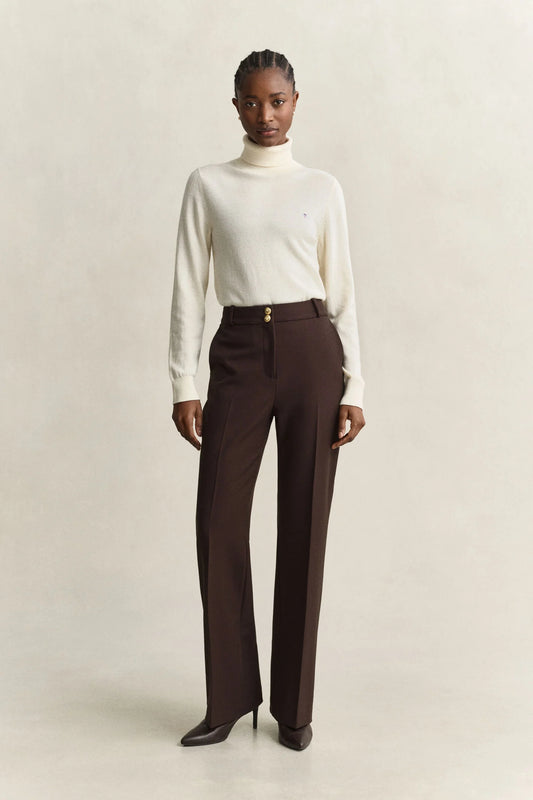 Deep Brown Flared Nautical Pants