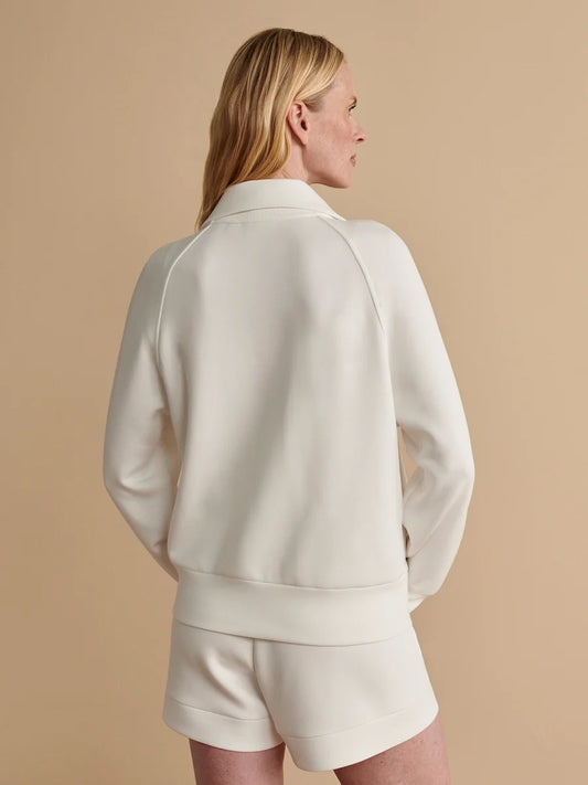 Tyde White Zip-Through Sweat