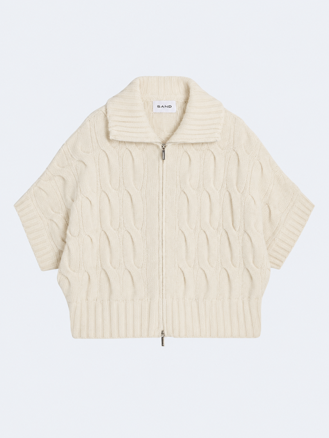 Muna Cream Cable Zip Up Knit