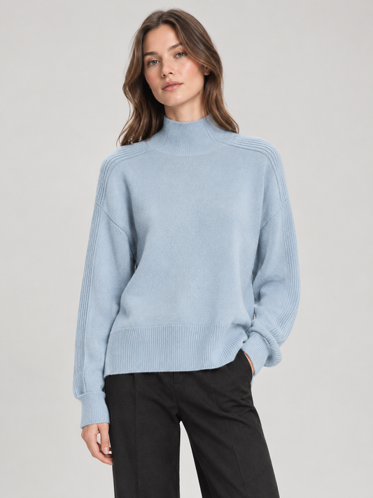 Puro Baby Blue High Neck Knit