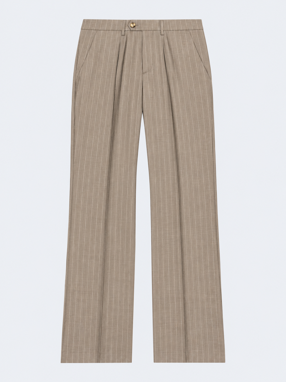 The Dori High Champagne Beige Stripe Trousers