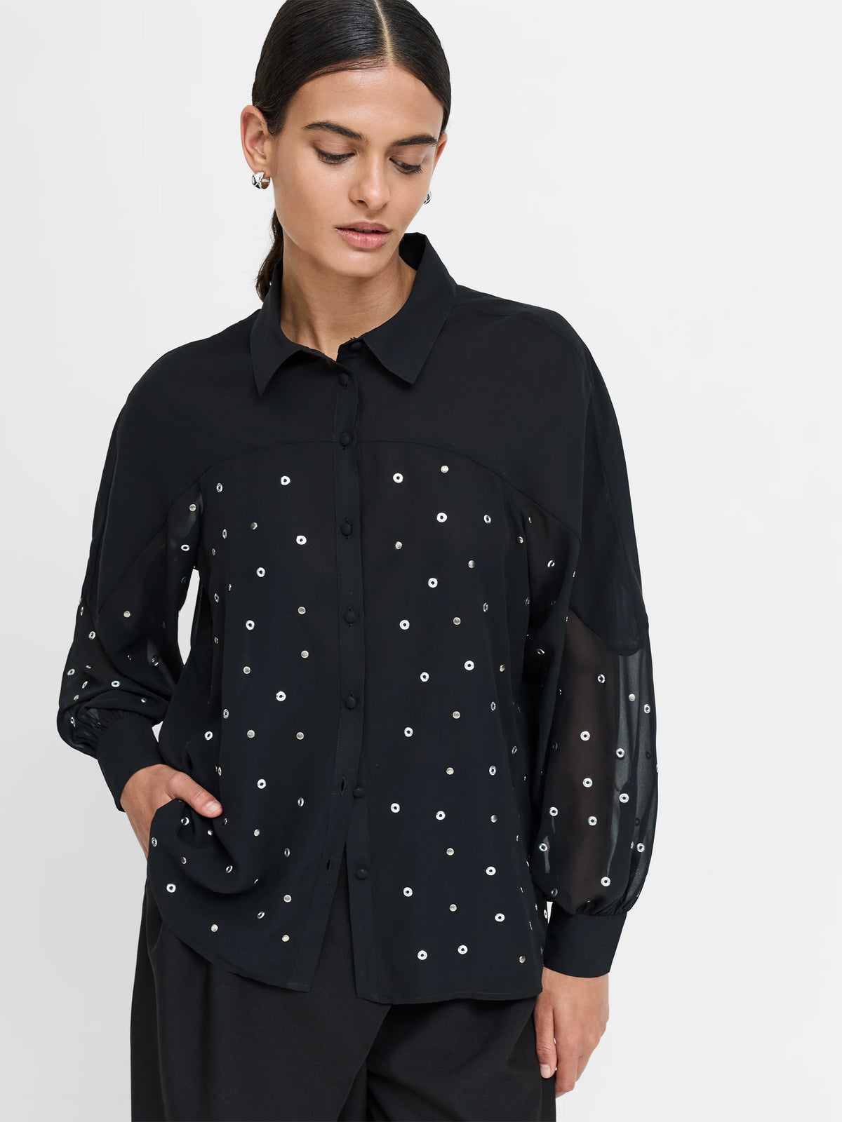 Enora Black Studded Shirt