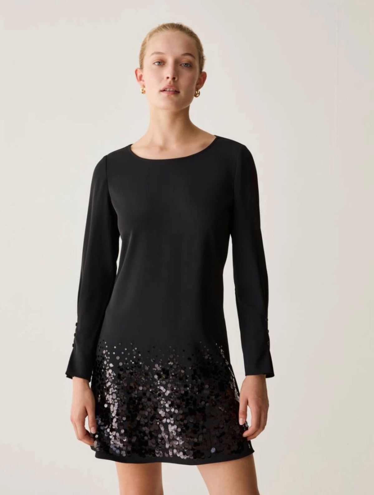 PB Black Sequin Shift Dress