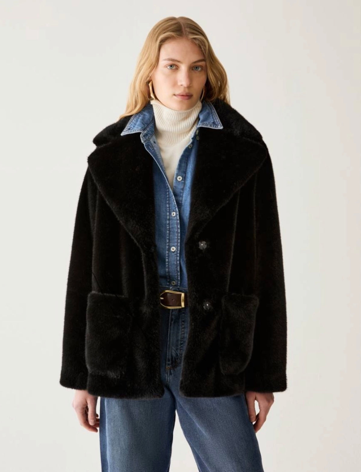 Penny Iconic Black Fur Coat