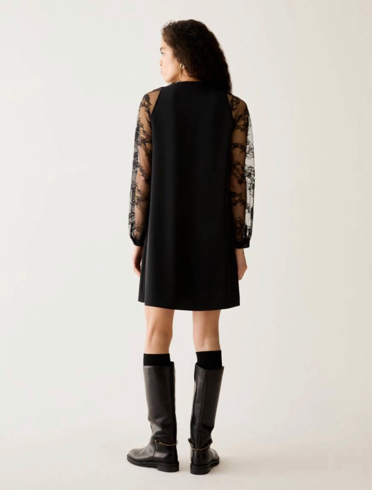 Lace Sleeve Detailed Midi Dress
