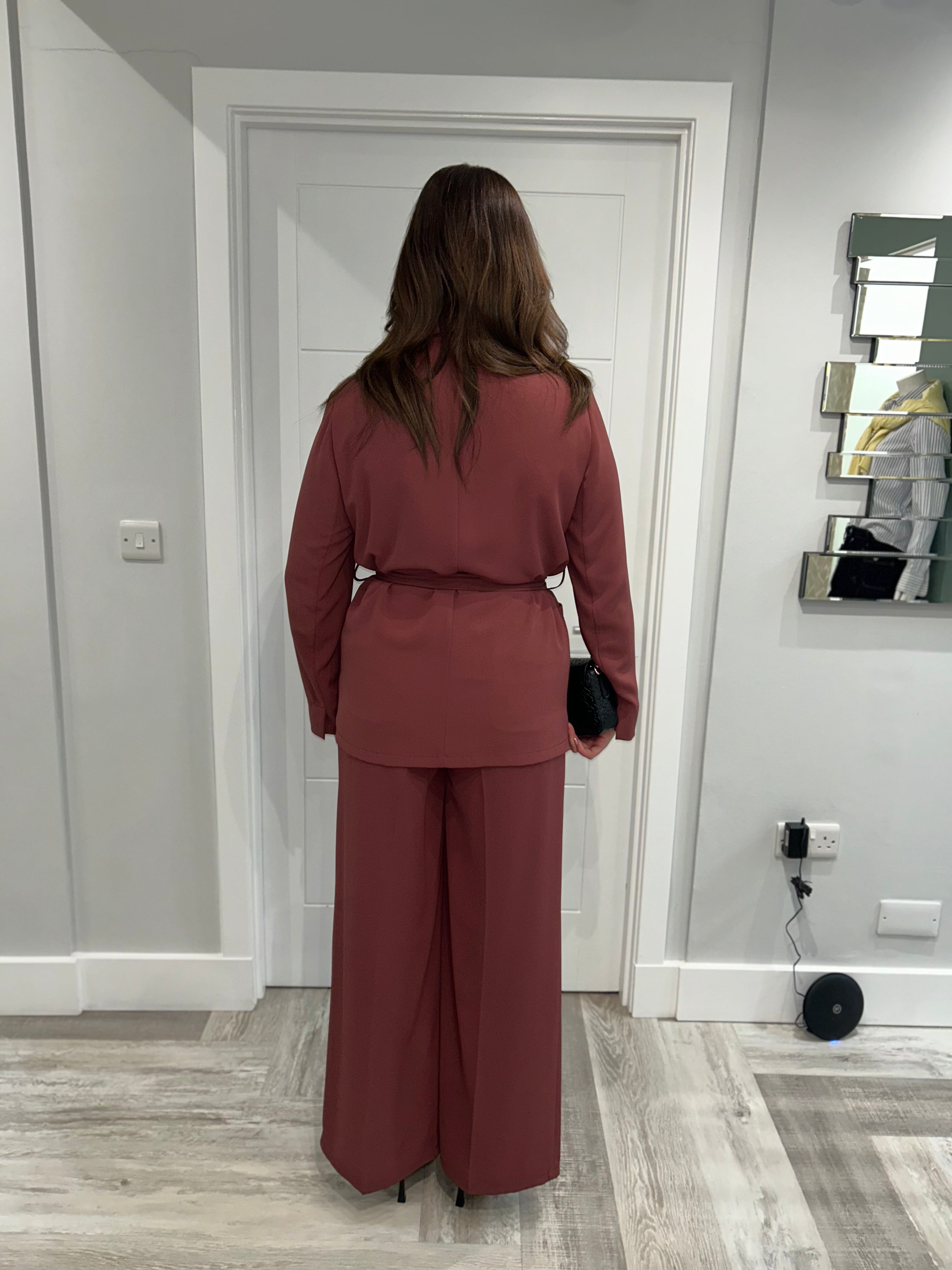 The Flowing Bordeaux Wide Leg Trousers