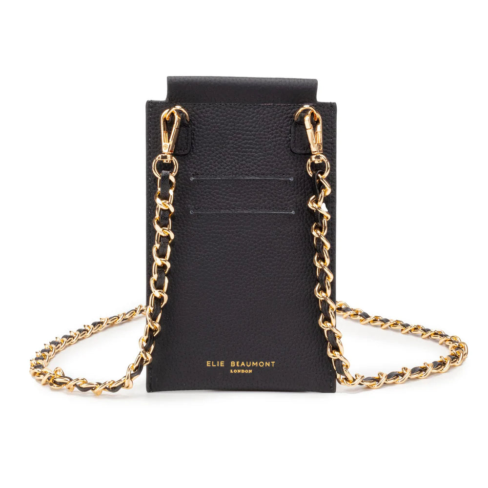 Phone Pouch Lanyard Strap - Gold Black Chain