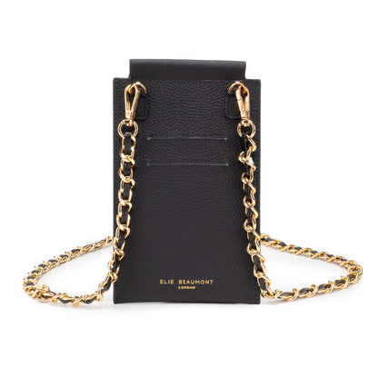 Phone Pouch Lanyard Strap - Gold Black Chain