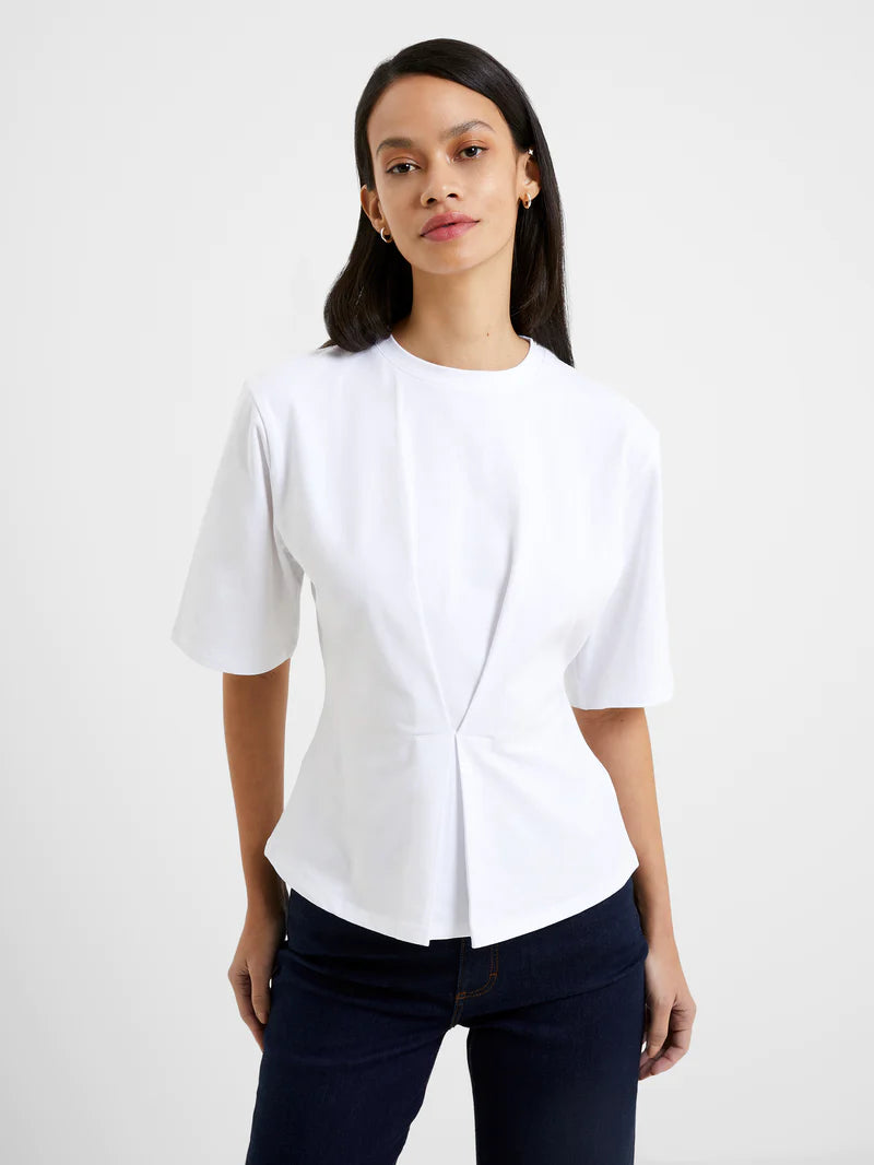 Pearl Short Sleeve White Top