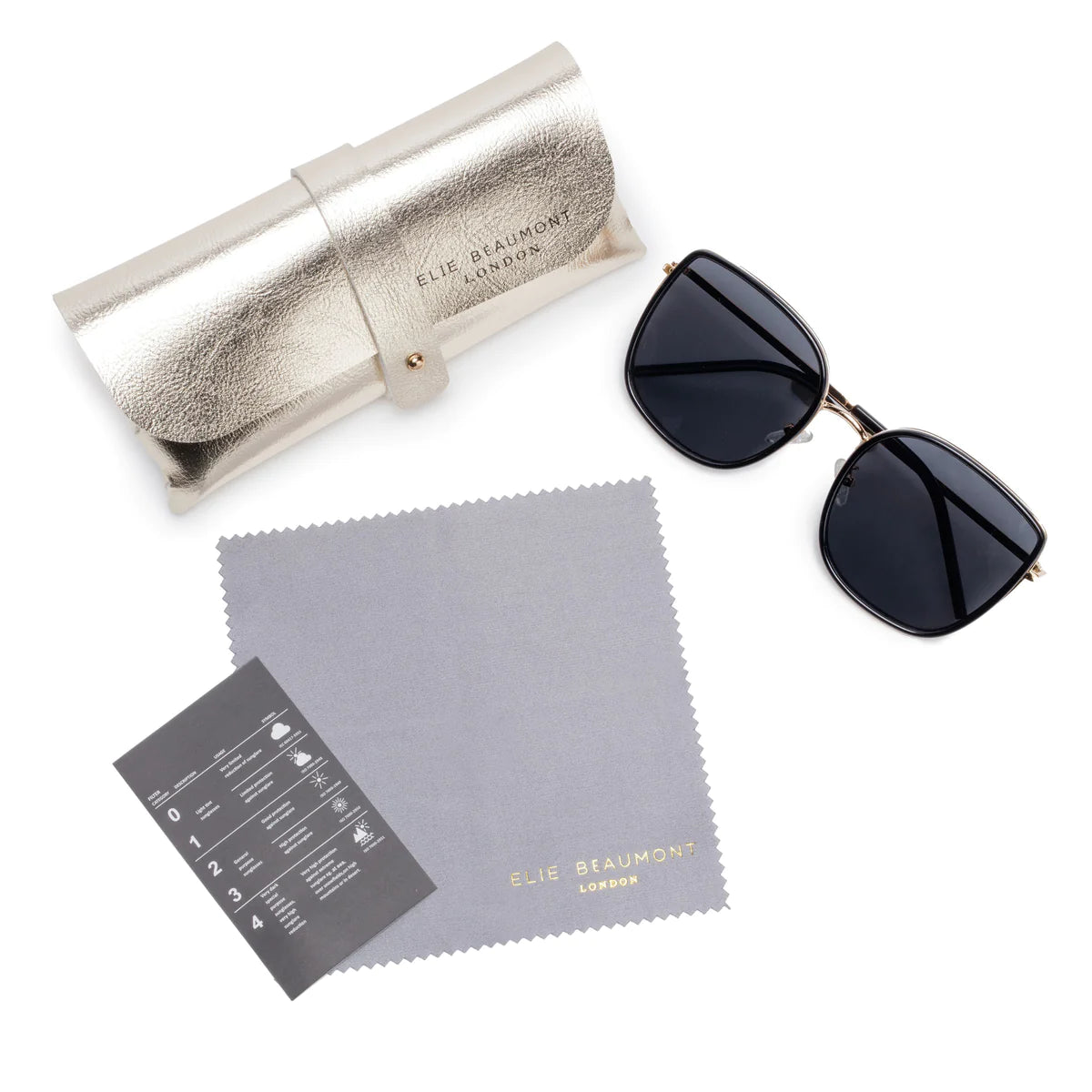 Portofino Gold and Black Lensed Sunglasses