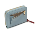 Zipper Purse Powder Blue and Wine