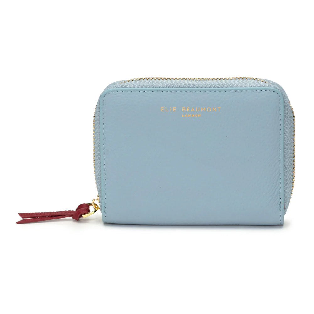 Zipper Purse Powder Blue and Wine