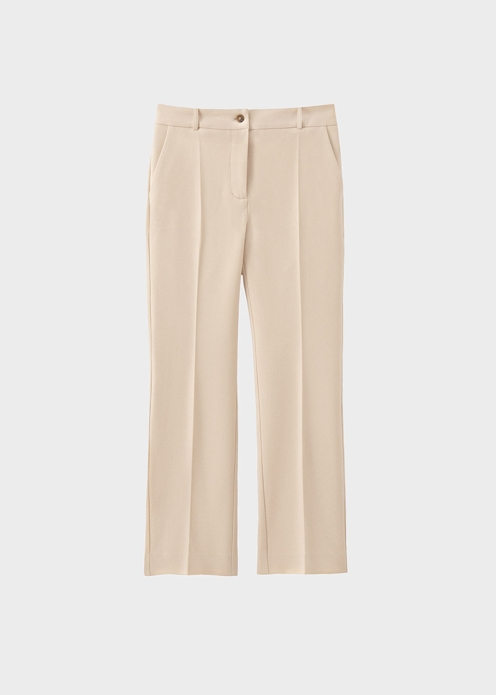 Cotton Stretch Cropped Slight Flared Trouser