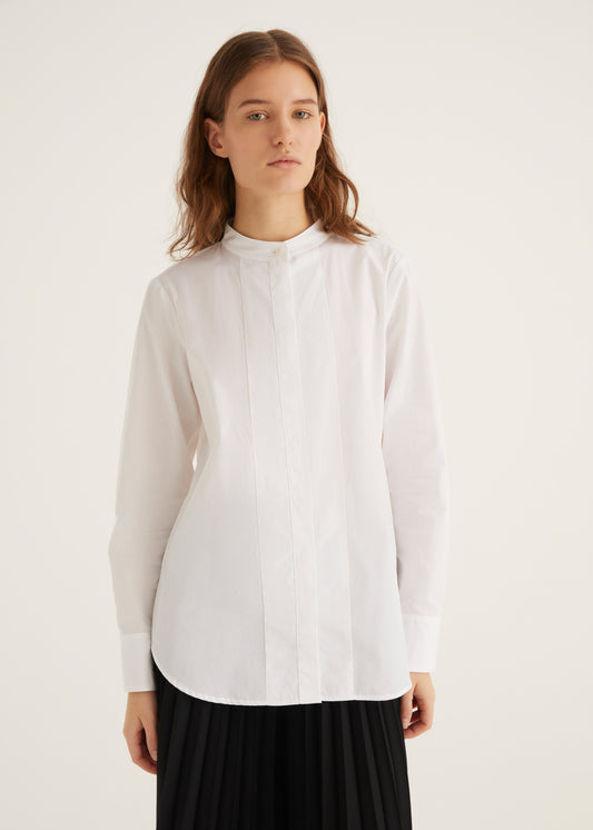 White Collarless Shirt