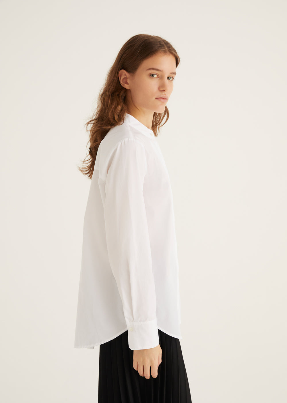 White Collarless Shirt
