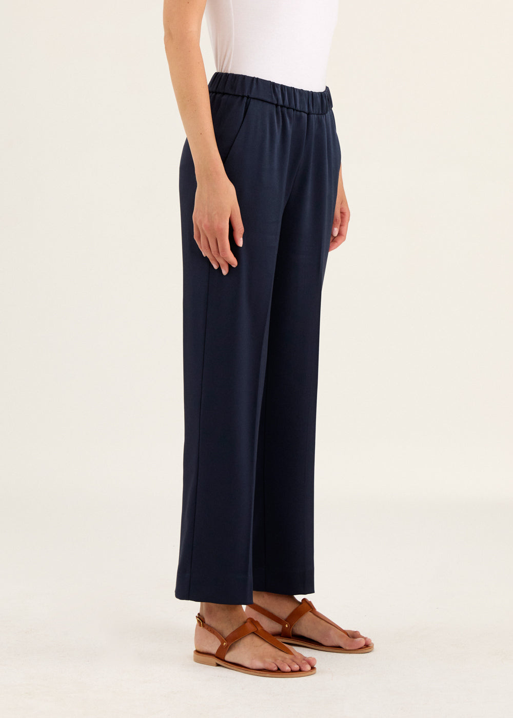 Straight Leg Elasticated Trousers