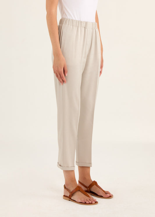 Elasticated Cuffed Capri Trousers