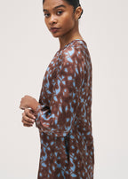 The Little Blue Pattern Midi Dress