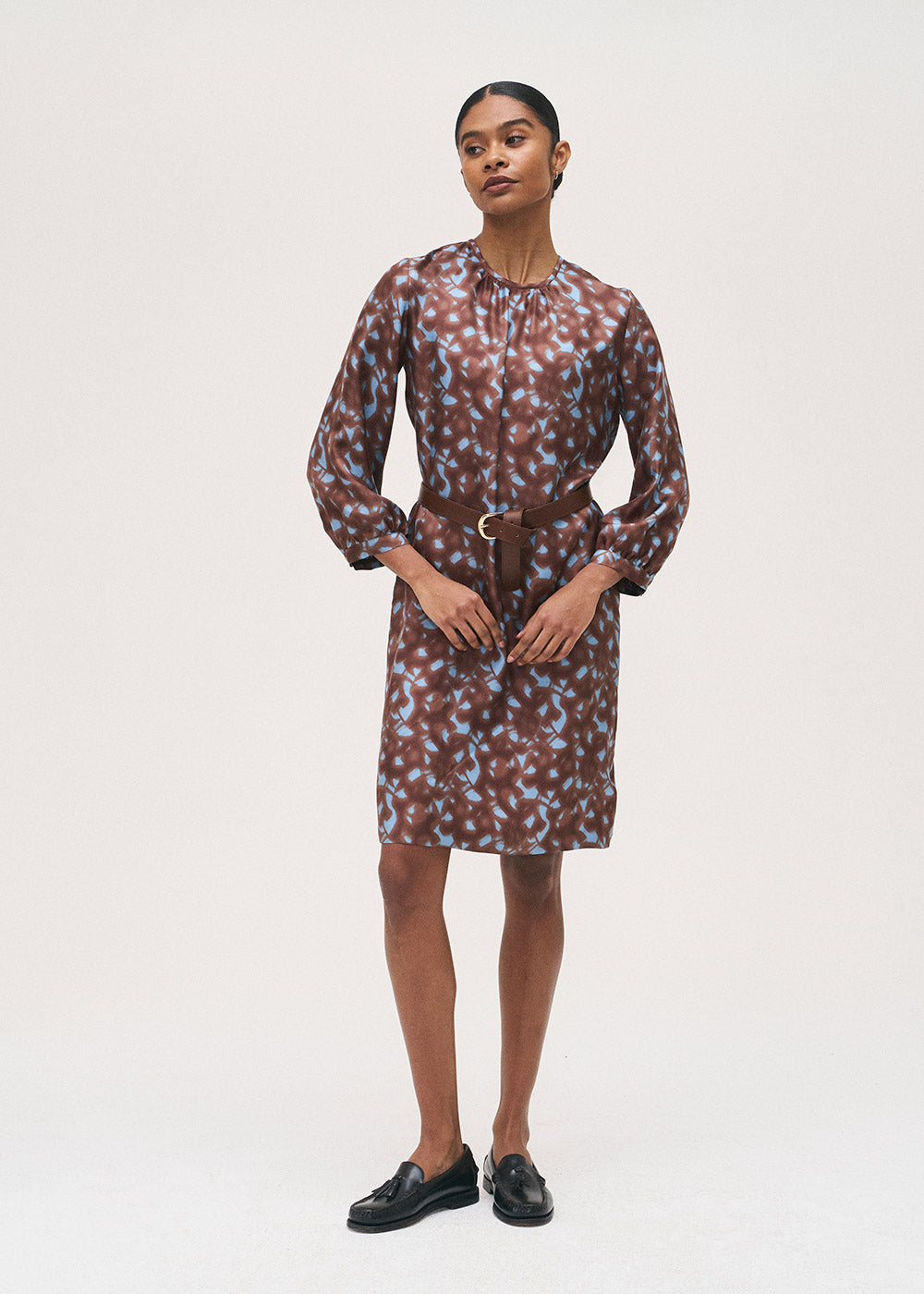 The Little Blue Pattern Midi Dress