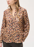 The Floral Copper V-Neck Blouse
