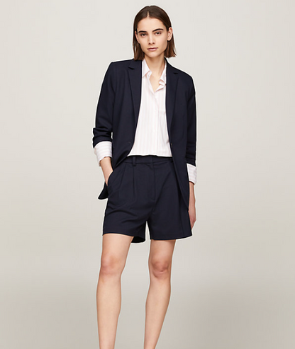 Navy Core Pleated Shorts