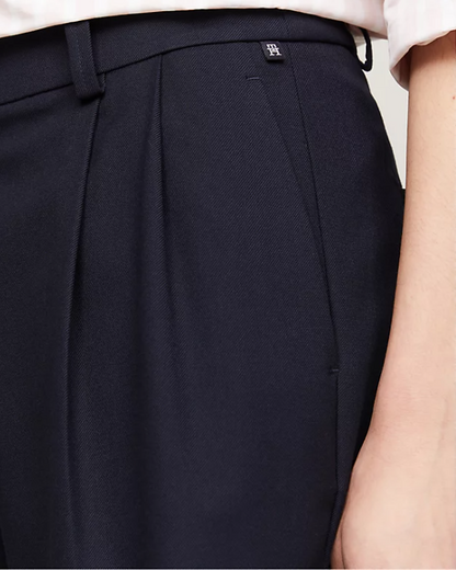 Navy Core Pleated Shorts