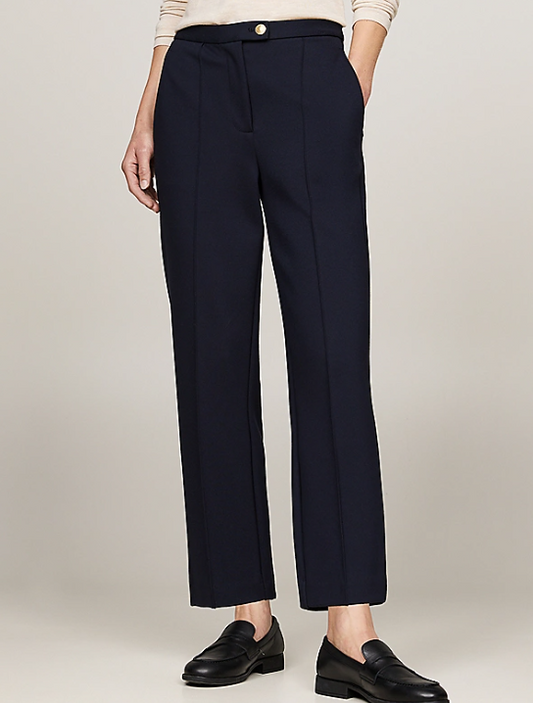 Pressed Slim Straight Leg Trousers