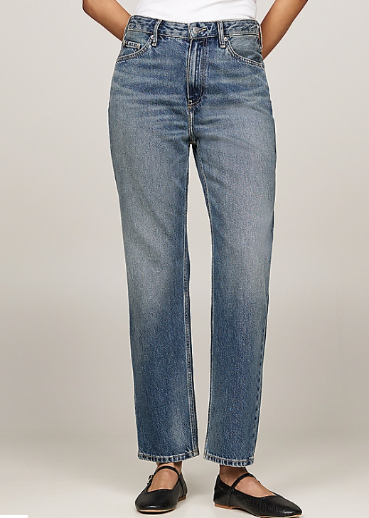 High Rise Straight Ankle Jeans