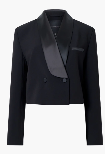 Gemma Carey Satin Tuxedo Cropped Blazer